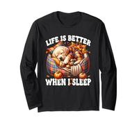 Cozy Fall Labrador Graphic for Women Men Kids Autumn Sleep Maglia a Manica