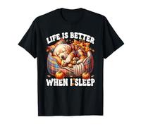 Cozy Fall Labrador Graphic for Women Men Kids Autumn Sleep Maglietta