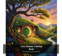 Cozy Fantasy Coloring Book for Adults: Magical Creatures, Whimsical Worlds, and Enchanted Landscapes for Relaxation & Stress Relief: 40 Unique ... Magical Creatures, & Enchanted Landscapes