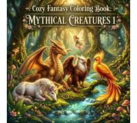 Cozy Fantasy Coloring Book: Mythical Creatures 1: 35 Relaxing Coloring Pages Featuring Dragons, Unicorns, Griffins, Phoenixes, Fairies, and Other Legendary Creatures in Enchanting Fantasy Worlds