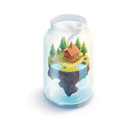 Cozy Floating Island Journal: Aesthetic Isometric Cabin in a Jar Cover Design Notebook for Writing, 100 Lined Pages, 6x9: Cute Fantasy Cottagecore Miniature Nature Illustration Matte Softcover