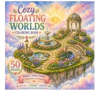 Cozy Floating Worlds Coloring Book (Secret Garden Islands): 50 Whimsical Floating Gardens, Secret Garden Islands and Magical Flower Landscapes for Relaxation and Creativity