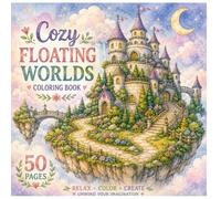 Cozy Floating Worlds: Magical Castle Islands Coloring Book: 50 Whimsical Floating Castles, Enchanted Kingdoms, Dreamy Gardens and Cozy Fantasy Landscapes for Adults and Teens