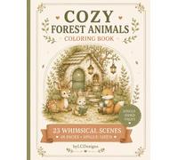 Cozy Forest Animals Coloring Book: 23 Whimsical Scenes for Adults | Single-Sided Pages for Stress Relief | Cottagecore Animal Coloring