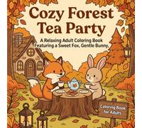 Cozy Forest Tea Party: A Relaxing Adult Coloring Book Featuring a Sweet Fox, Gentle Bunny, and Rustic Woodland Gatherings