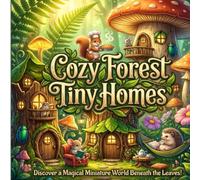 Cozy Forest Tiny Homes: A Cute Woodland Coloring Book for Adults and Teens featuring Whimsical Animal Dwellers and Miniature Cottages