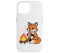 Cozy Fox di Campfire con Hot Chocolate Cartoon Custodia per iPhone 14
