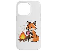 Cozy Fox di Campfire con Hot Chocolate Cartoon Custodia per iPhone 14 Pro Max