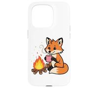 Cozy Fox di Campfire con Hot Chocolate Cartoon Custodia per iPhone 15 Pro