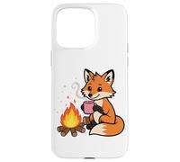 Cozy Fox di Campfire con Hot Chocolate Cartoon Custodia per iPhone 15 Pro Max