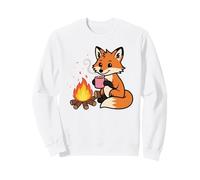 Cozy Fox di Campfire con Hot Chocolate Cartoon Felpa