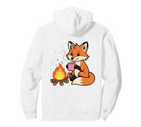 Cozy Fox di Campfire con Hot Chocolate Cartoon Felpa con Cappuccio