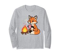Cozy Fox di Campfire con Hot Chocolate Cartoon Maglia a Manica