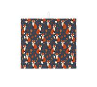 Cozy Fox - Tappetino scolapiatti per bancone della cucina, tappetino assorbente per scolapiatti con volpe autunnale, in microfibra, per proteggere il bancone della cucina, 40,6 x 45,7 cm