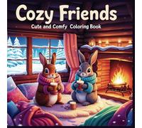 Cozy Friends Coloring Book: Bold and Easy Coloring for Adults and Teens Featuring Super Cozy Spaces and Adorable Animal Characters for Holiday Relaxation