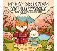 Cozy Friends of the World: A Cute & Comfy Coloring Book with Charming Animal Characters and Global Scenes for Adults and Teens