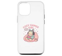 Cozy Gamer Girl Kawaii Cat Console di gioco pastello Custodia per iPhone 12/12 Pro