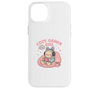Cozy Gamer Girl Kawaii Cat Console di gioco pastello Custodia per iPhone 14 Plus