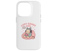 Cozy Gamer Girl Kawaii Cat Console di gioco pastello Custodia per iPhone 14 Pro