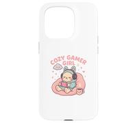 Cozy Gamer Girl Kawaii Cat Console di gioco pastello Custodia per iPhone 15 Pro