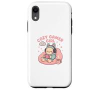 Cozy Gamer Girl Kawaii Cat Console di gioco pastello Custodia per iPhone XR