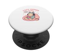 Cozy Gamer Girl Kawaii Cat Console di gioco pastello PopSockets PopGrip Adesivo