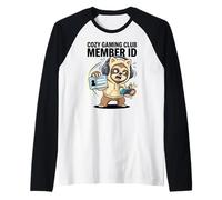 Cozy Gaming Club Member ID Bradipo Orecchio di Gatto Maglia con Maniche Raglan