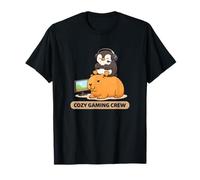 Cozy Gaming Crew | Simpatico Pinguino e Capybara Gamer Maglietta