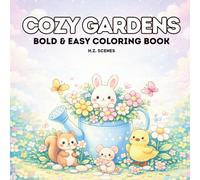 Cozy Gardens: Bold & Easy Coloring Book for Adults and Teens Featuring Cute Miniature Garden Scenes