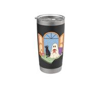 Cozy Ghost Book Lover Spooky Season Reading Nook Bicchiere termico in acciaio inox doppia parete