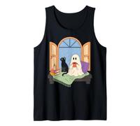 Cozy Ghost Book Lover Spooky Season Reading Nook Canotta