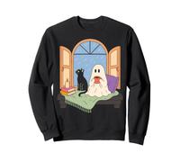 Cozy Ghost Book Lover Spooky Season Reading Nook Felpa