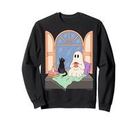 Cozy Ghost Book Lover Spooky Season Reading Nook Felpa