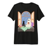 Cozy Ghost Book Lover Spooky Season Reading Nook Maglietta Premium