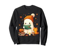 Cozy Ghost Bookworm Cat Pumpkin Libri Carini per Halloween Felpa