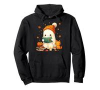Cozy Ghost Bookworm Cat Pumpkin Libri Carini per Halloween Felpa con Cappuccio