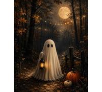 Cozy Ghost : Moonlit Forest Composition Notebook