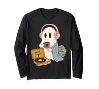 Cozy Ghost Music Lover Good Vibes Cozy Sounds Maglia a Manica
