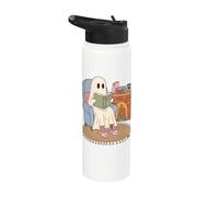 Cozy Ghost Reading Book Fireplace Bunny Slippers Stainless Steel Insulated Water Bottle