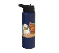 Cozy Ghost Reading Book Fireplace Bunny Slippers Stainless Steel Insulated Water Bottle