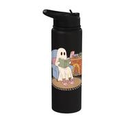 Cozy Ghost Reading Book Fireplace Bunny Slippers Stainless Steel Insulated Water Bottle
