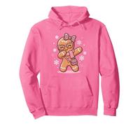 Cozy Gingerbread Dabbing Christmas Leopard Rosa Coquette Bow Felpa con Cappuccio