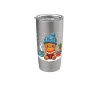 Cozy Gingerbread, libro di lettura natalizio, Natale, fiocchi di neve, autunno Bicchiere termico in acciaio inox doppia parete