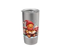 Cozy Gingerbread, libro di lettura natalizio, Natale, fiocchi di neve, autunno Bicchiere termico in acciaio inox doppia parete
