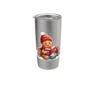 Cozy Gingerbread Reading Book Lovers Xmas Bookworm Bibliotecario Bicchiere termico in acciaio inox doppia parete