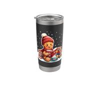 Cozy Gingerbread Reading Book Lovers Xmas Bookworm Bibliotecario Bicchiere termico in acciaio inox doppia parete