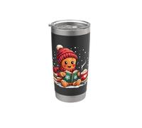 Cozy Gingerbread Reading Book Lovers Xmas Bookworm Bibliotecario Bicchiere termico in acciaio inox doppia parete