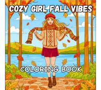 Cozy Girl Fall Vibes Coloring Book: 50 Sweet & Simple Autumn Illustrations - Relax, Unwind, and Color! Fall Aesthetic Coloring!