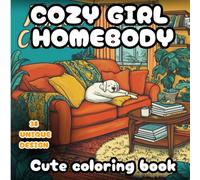 COZY GIRL HOMEBODY COLORING BOOK: CUTE AND COZY AESTHETIC FOR TEENS AND ADULTS WITH 38 UNIQUE DESIGN AND KAWAII STYLE