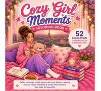 Cozy Girl Moments Coloring Book.: 52 Relaxetion Coloring Pages and Affirmations. Coffee mornings, comfy places, self-care, fashion, reading, beauty, ... the little moments that make life beautiful.